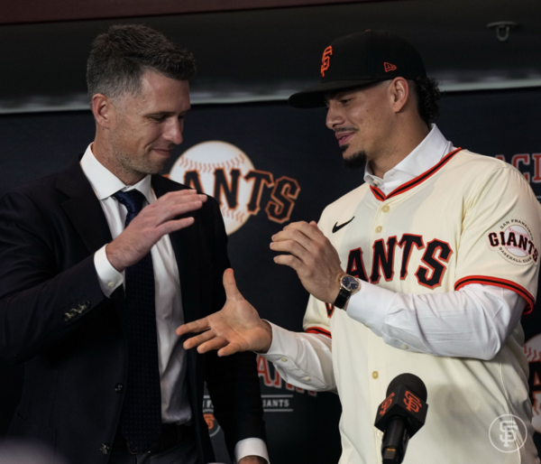 버스터 포지 사장과 윌리 아다메스(사진=샌프란시스코 자이언츠)