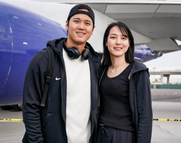 오타니 쇼헤이와 다나카 마미코 부부(사진=LA 다저스)