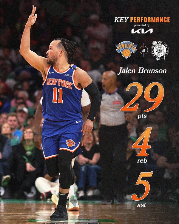 클러치의 남자 제일런 브런슨(사진=뉴욕 닉스 SNS)