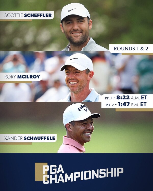 PGA 챔피언십을 빛낼 스타 골퍼들(사진=PGA 투어 SNS)