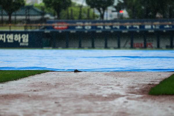 KBO 5경기가 모두 취소됐다. 사진은 비에 젖은 광주 기아 챔피언스필드(사진=KIA)