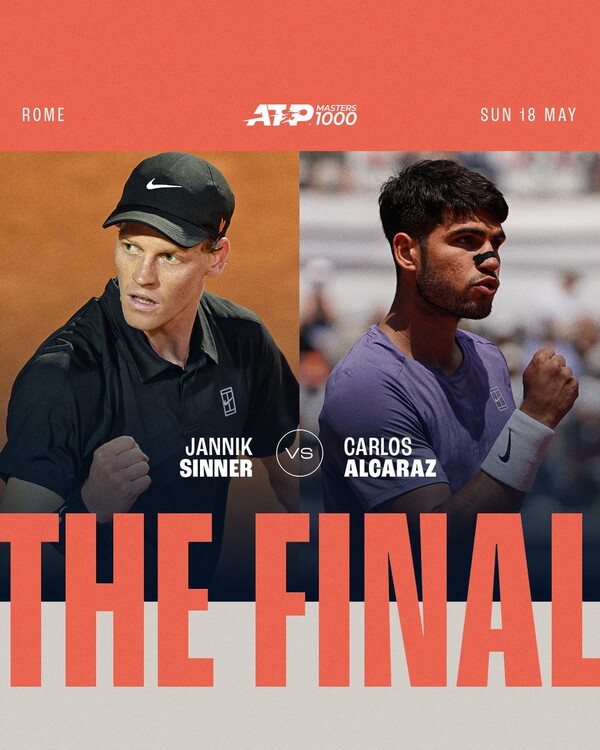 세계랭킹 1, 2위 대결이 성사됐다(사진=ATP 투어 SNS)