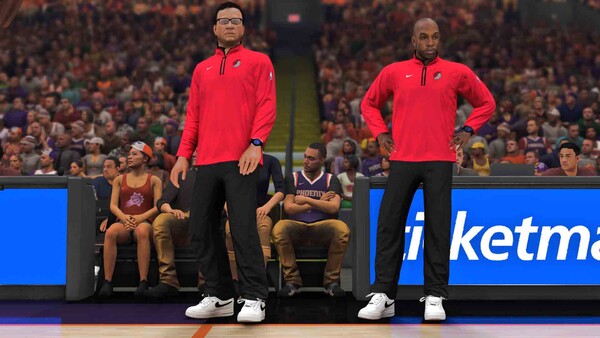 NBA 감독들의 패션이 실용적이고 편안함을 추구하는 쪽으로 변화하고 있다. 사진은 NBA 2K 게임화면.