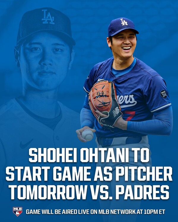 오타니 쇼헤이가 투수로 돌아온다(사진=MLB 네트워크 SNS)