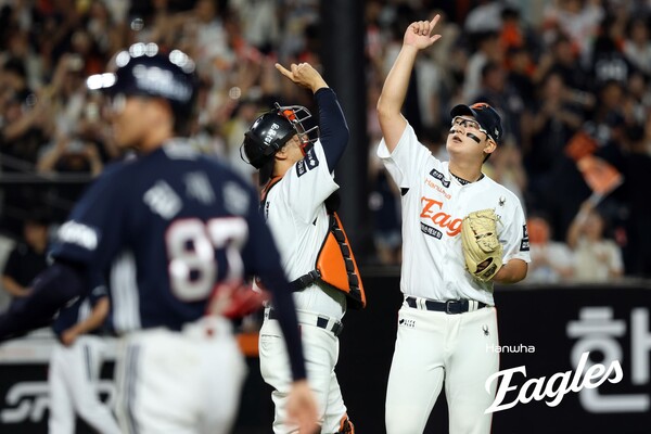 1.1이닝 세이브를 기록한 김서현(사진=한화)