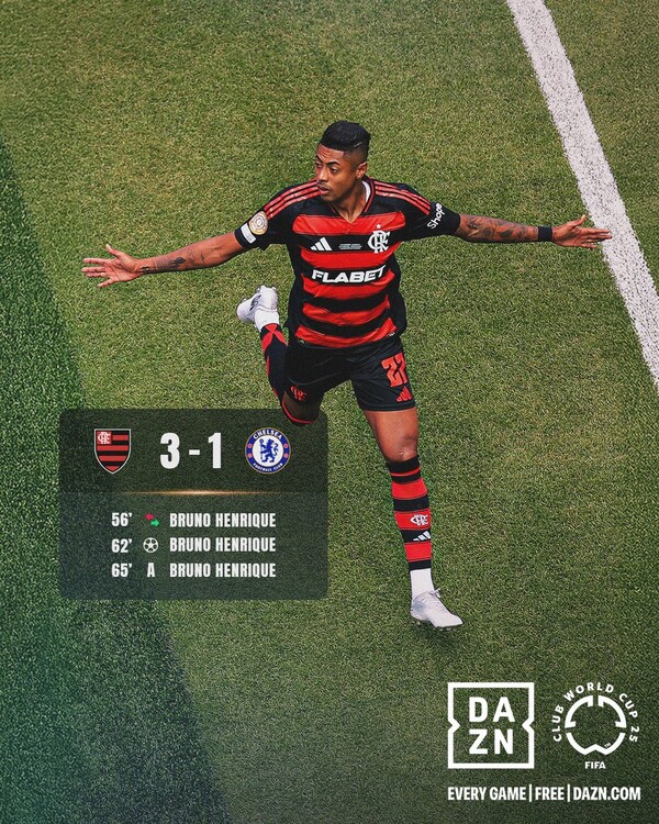 브라질 돌풍의 한 주역, 플라멩구가 첼시를 꺾었다(사진=클럽 월드컵 SNS)