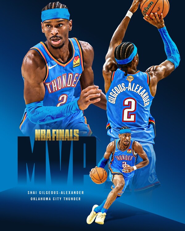 오클라호마시티를 정상으로 이끈 셰이 길저스-알렉산더(사진=오클라호마시티 썬더 공식 SNS)