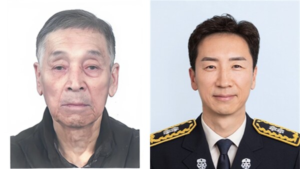 소방경 이호근 씨 시타, 부친 6·25전쟁 참전유공자 이필원 씨 시구(사진=두산)