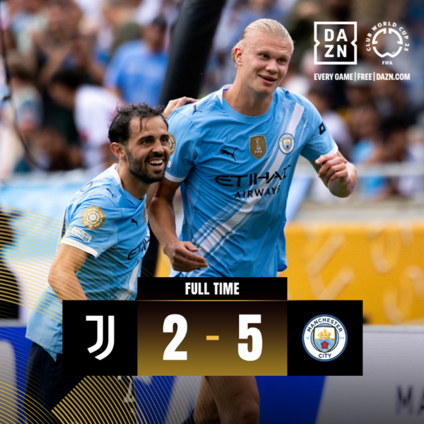 맨시티가 2025 클럽월드컵 조별리그 G조 3차전에서 이탈리아 명문 유벤투스를 5대 2로 대파했다(사진=클럽 월드컵 SNS)