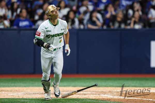 송성문은 6월 28일 서울 고척스카이돔에서 열린 삼성 라이온즈와의 홈 경기에서 1번 타자 3루수로 선발 출전, 5안타 2홈런 2타점 2득점의 폭발적인 활약을 펼쳤다(사진=키움)