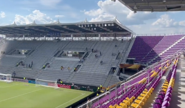 무관중 경기에 가까운 관중석(사진=Maher Mezahi SNS)