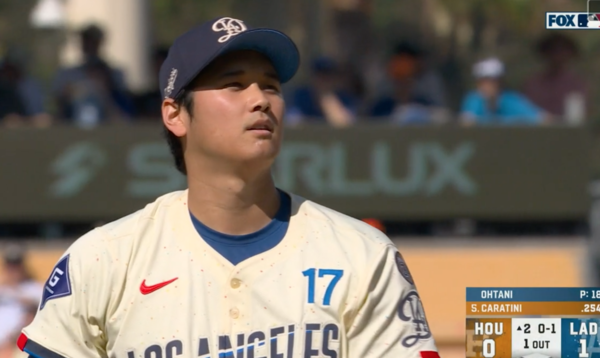 생일날 선발 등판한 오타니 쇼헤이(사진=MLB.com 방송화면)