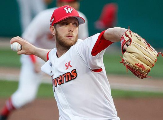 SK 시절 메릴 켈리의 투구 모습(사진=SK)