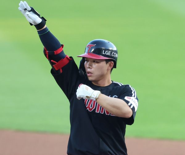결승타를 날린 문성주(사진=LG)