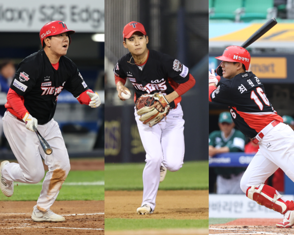 이번 트레이드로 NC에 가게 된 이우성과 홍종표, 최원준. (사진=KIA 타이거즈)