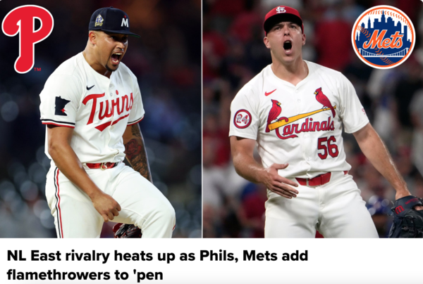 듀란-헬슬리 이적을 대서특필한 MLB.com 메인화면(사진=MLB.com)