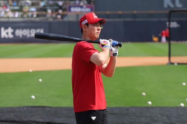 부상으로 엔트리에서 제외된 SSG 랜더스 김성욱. (사진=SSG 랜더스)