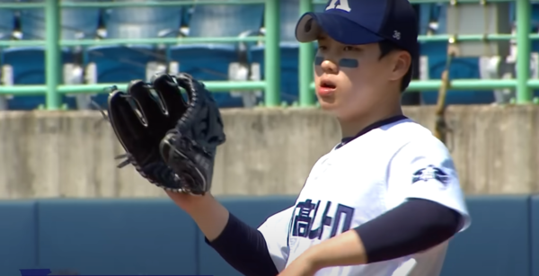 경남고의 선발투수 조원우. (사진=중계화면 캡쳐)