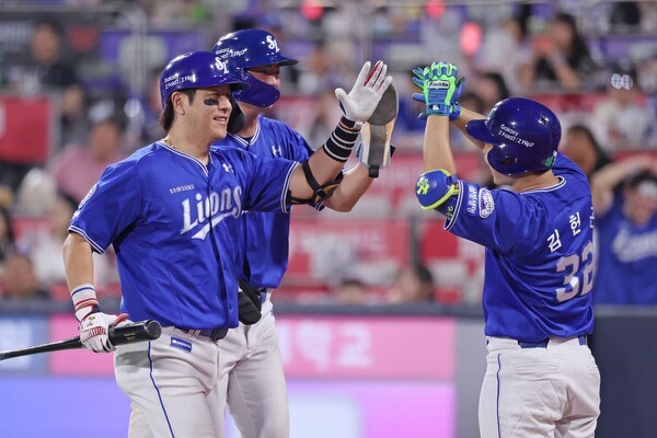 쐐기 2점 홈런을 날린 강민호(사진=삼성)