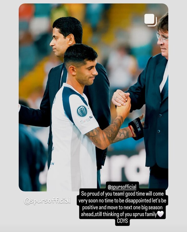 손흥민이 팀 동료들을 위로하는 메시지를 남겼다. (사진=손흥민 SNS)