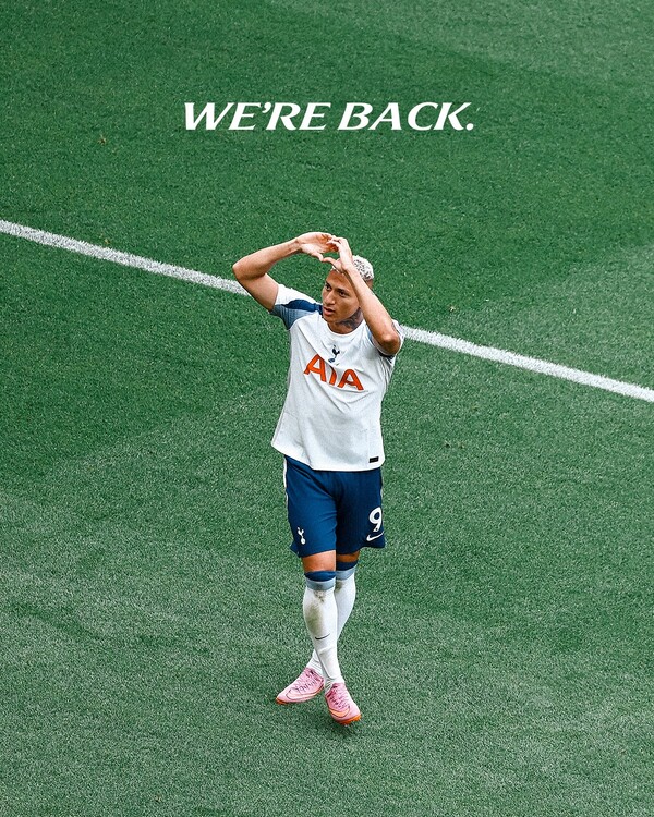 토트넘이 히샬리송 멀티골과 브레넌 존슨의  쐐기골을 앞세워 번리를 3-0으로 제압했다. (사진=토트넘 SNS)