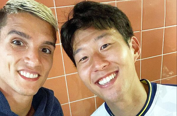 토트넘 홋스퍼에서 한솥밥을 먹었던 에릭 라멜라(사진 왼쪽), 손흥민(사진=에릭 라멜라 SNS)