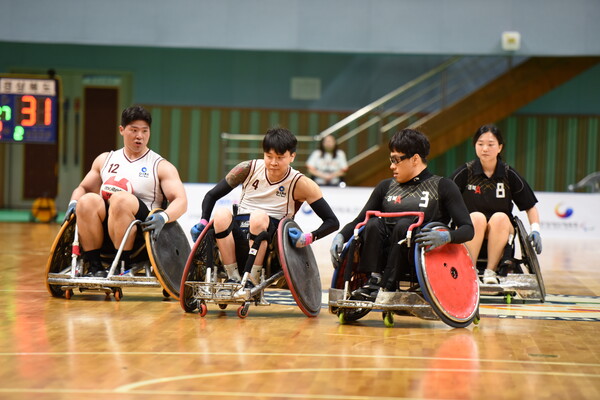 지난 6월 강원특별자치도 홍천군 일원에서 열린 제4회 전국어울림생활체육대축전 휠체어럭비 경기 모습(사진=대한장애인체육회)