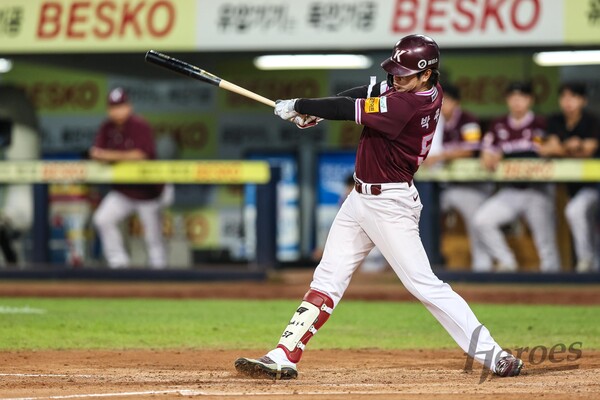 박주홍의 타격 모습. (사진=키움 히어로즈)