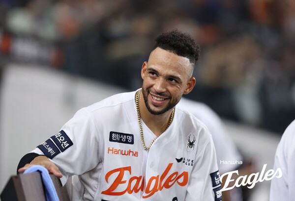 활짝 웃고 있는 리베라토. 사진 | 한화이글스