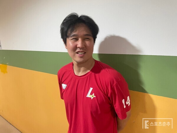 1500득점 대기록을 세운 최정의 미소(사진=스포츠춘추 배지헌 기자)