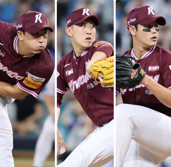 (왼쪽부터) 윤석원, 오석주, 조영건. (사진=키움 히어로즈)