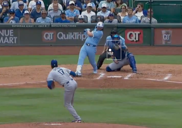 102마일로 표시된 오타니의 강속구(사진=MLB.com)