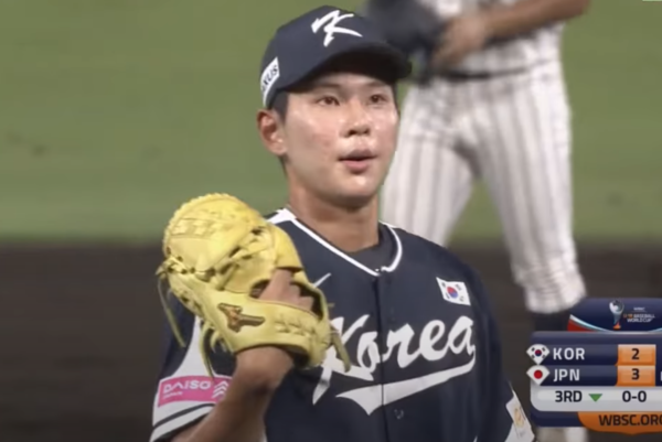 한국의 두번째 투수 하현승(사진=WSBC 중계방송 화면)