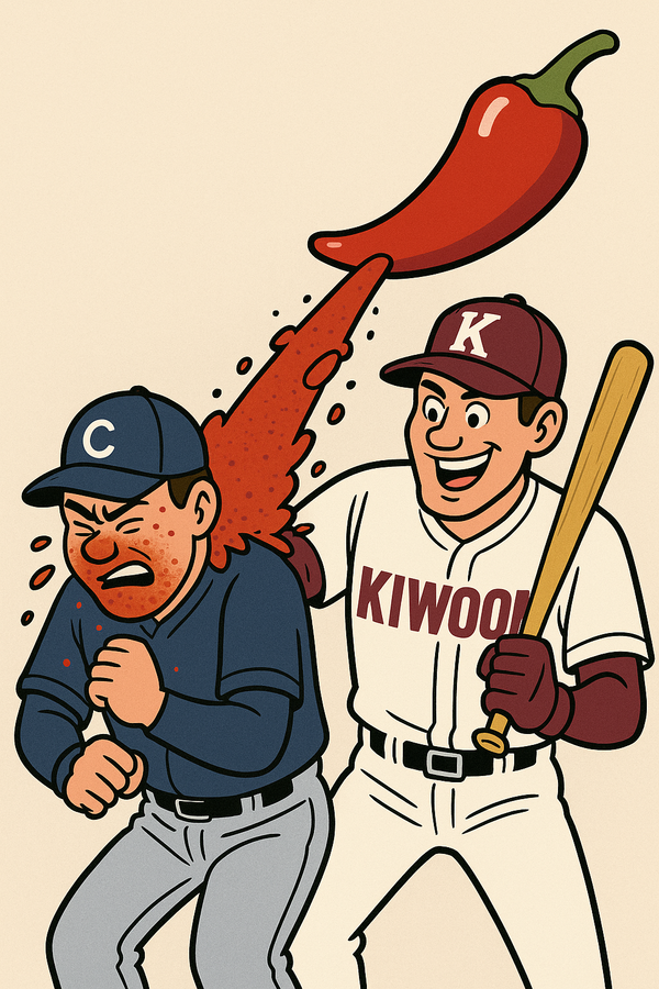 고춧가루로 일격을 가하는 키움히어로즈. (사진=생성형 AI 이미지)