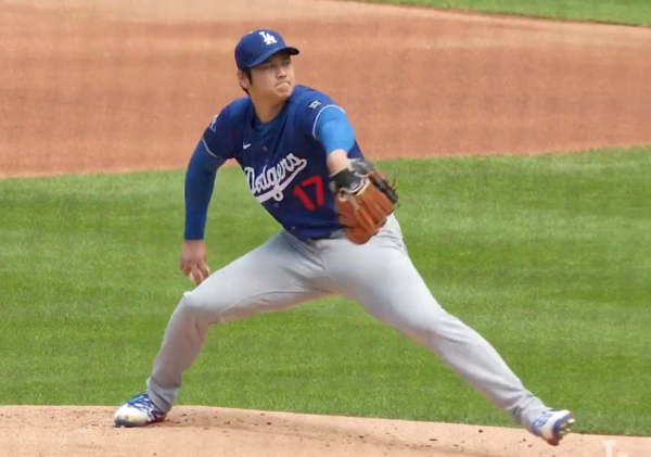 오타니의 투구 동작(사진=LA 다저스 SNS)