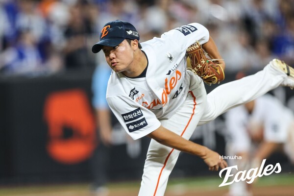 7회에 올라온 정우주(사진=한화)