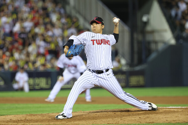 LG 송승기가 13일 구원등판한 모습. (사진=LG 트윈스)