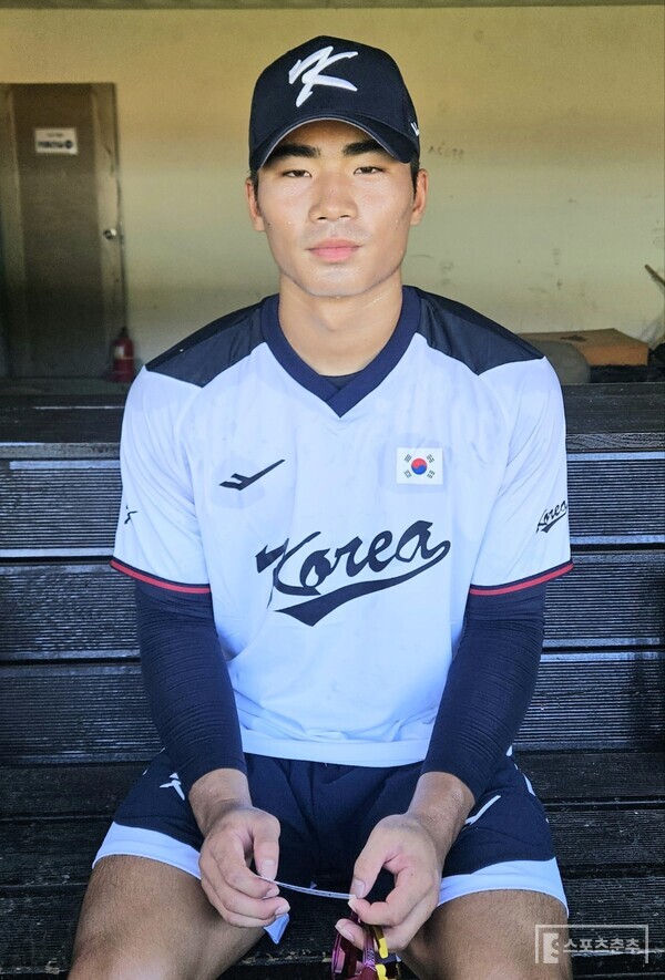 올해 드래프트 외야수 최대어로 거론되는 유신고 오재원(사진=스포츠춘추 이웅희 기자)