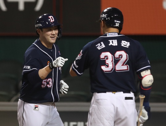 양석환과 김재환(사진=두산)