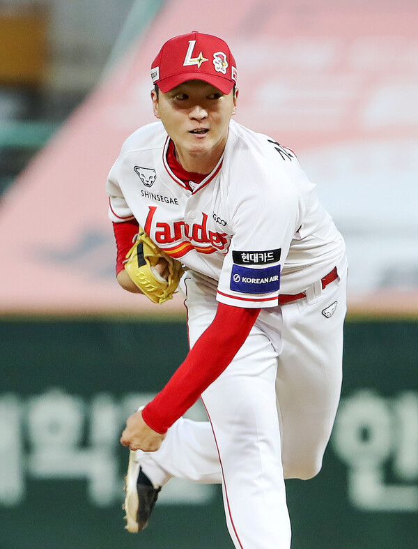 SSG 김건우가 23일 KIA전에서 인생투를 펼쳤다. 사진 | SSG랜더스