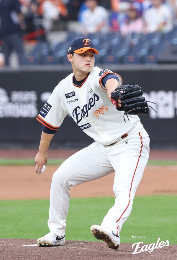 문동주의 27일 투구 모습. (사진=한화 이글스)