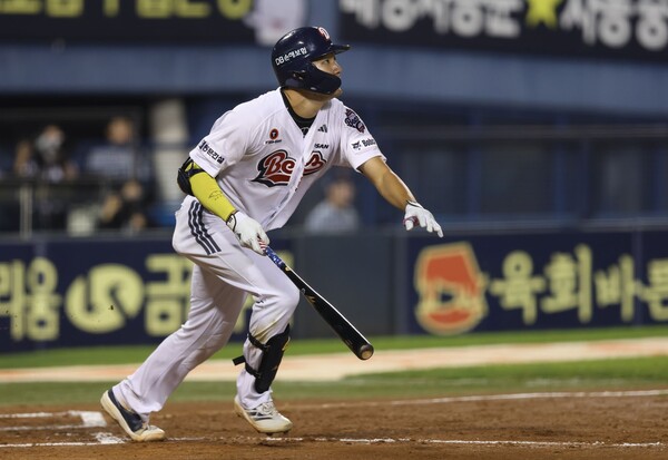 두산 베어스 내야수 안재석은 지난 25일 서울 잠실야구장에서 열린 한화 이글스 상대 경기에 1번 타자 유격수로 출장했다. (사진=두산)