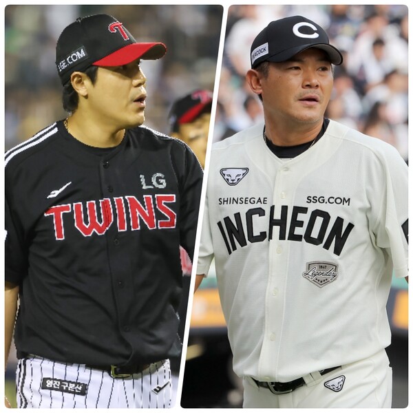 고효준은 김진성(왼쪽)과 노경은에 존경심을 표했다. (사진=LG, SSG)