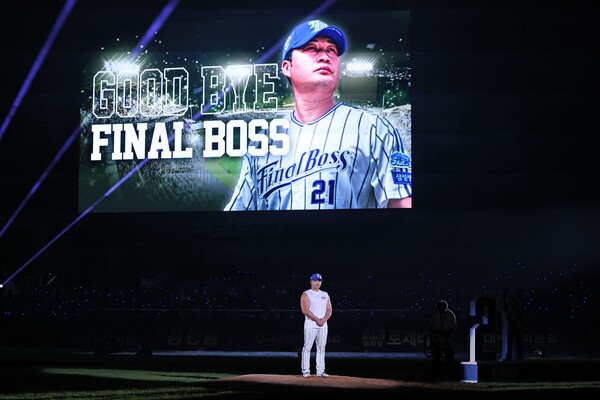 오승환이 9월 30일 대구 삼성라이온즈파크에서 열린 은퇴식 행사에 참여했다. (사진=삼성)