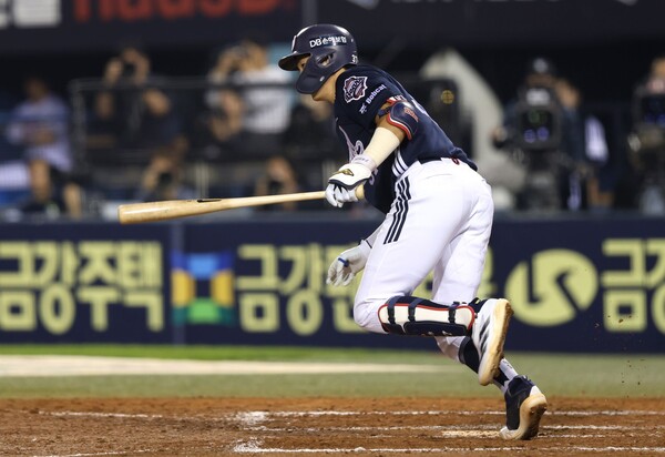 박지훈은 지난 30일 5타수 3안타 2타점으로 활약했다. (사진=두산)
