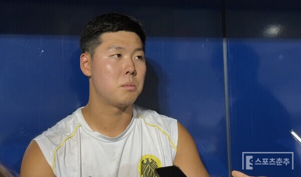 상무 전미르가 1일 고척에서 열린 KT와의 퓨처스 챔피언 결정전을 앞두고 취재진을 만났다. (사진=스포츠춘추 박승민 기자)