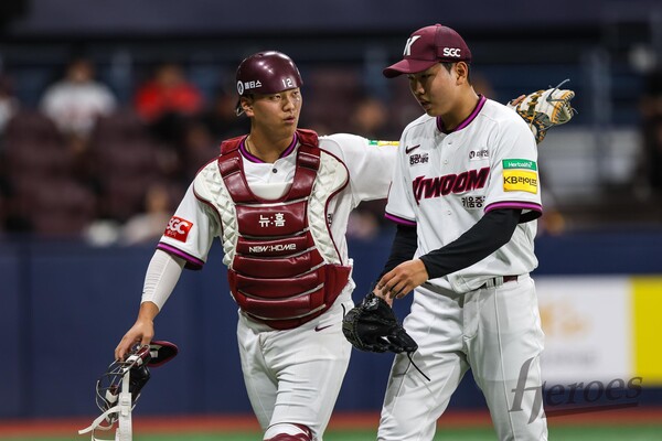 키움 포수 김건희, 투수 박정훈이 마무리 훈련에 들어갔다. (사진=키움)