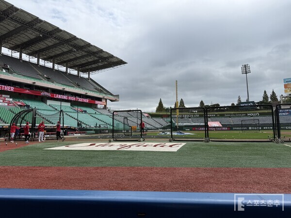 11일 오전 인천 SSG랜더스필드에는 준PO 2차전을 앞두고 야외 훈련이 재개됐다. (사진=스포츠춘추 박승민 기자)