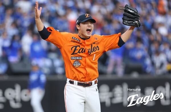 161.6km 개인 최고 구속 신기록을 세운 문동주. (사진=한화)