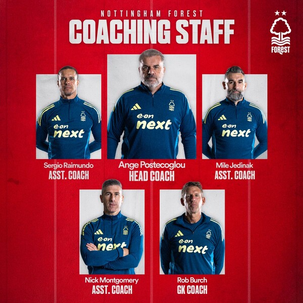 포스테코글루가 데려온 코칭스태프(사진=노팅엄 포레스트 SNS)